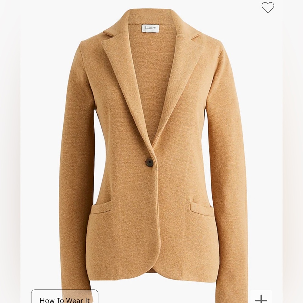 JCrew sweater blazer. Camel color excellent condition. Size large